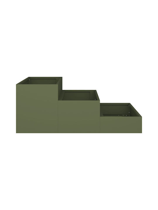vidaXL Garten Topf Metallisch Olive Green 90x90x35cm.