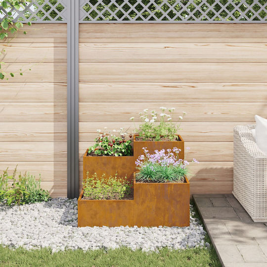 vidaXL Ghiveci De Flori Metalic Verde 100x100x60cm