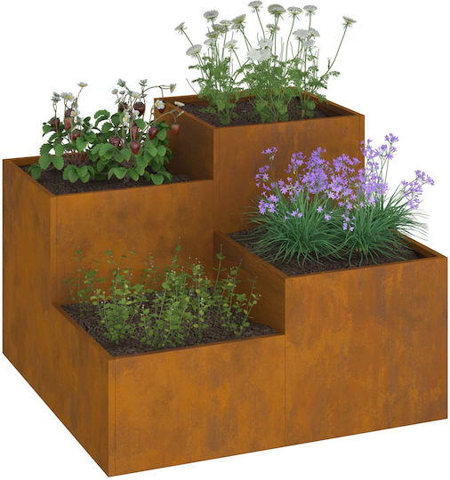 vidaXL Ghiveci De Flori Metalic Verde 100x100x60cm