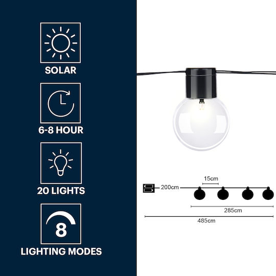 Grundig Hanging Solar Light Garland with Photocell