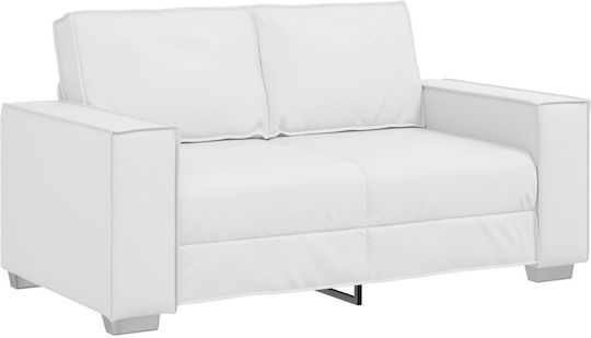 Doppelsitzer Sofa Künstliches Leder White 160x78x84cm