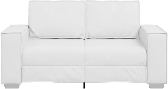 Doppelsitzer Sofa Künstliches Leder White 160x78x84cm