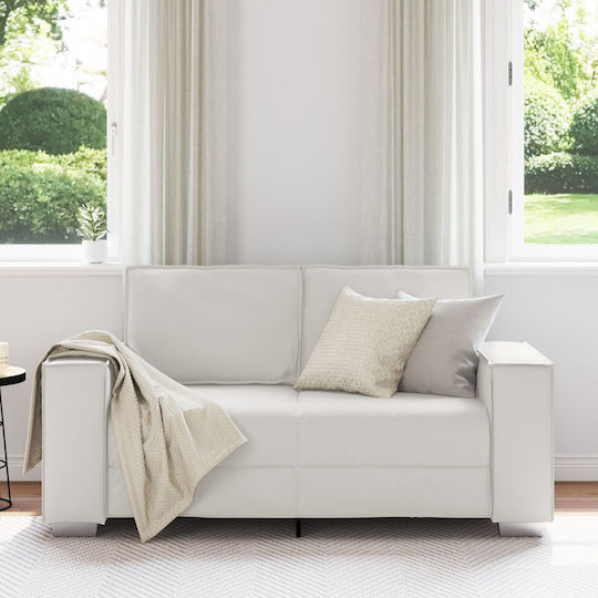 Doppelsitzer Sofa Künstliches Leder White 160x78x84cm