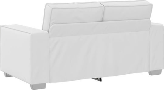 Doppelsitzer Sofa Künstliches Leder White 160x78x84cm