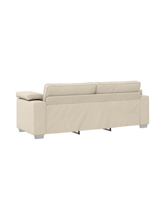 Three-Seater Couch Linen 219x77x82 cm
