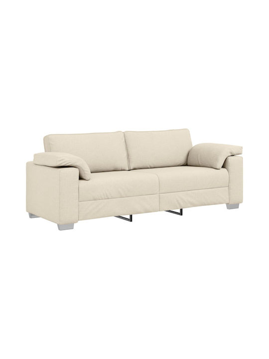 Three-Seater Couch Linen 219x77x82 cm