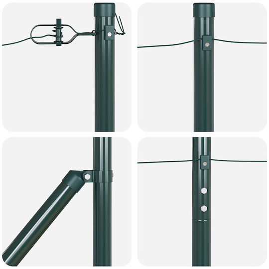 vidaXL Draht für Gartenzaun aus Stahl 3.2x3.2cm 26Stück Green