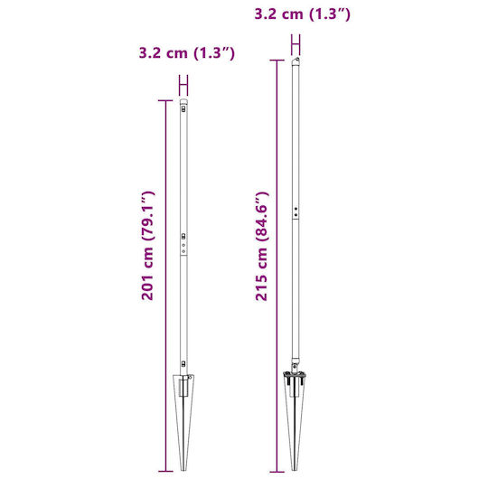 vidaXL Draht für Gartenzaun aus Stahl 3.2x3.2cm 26Stück Green