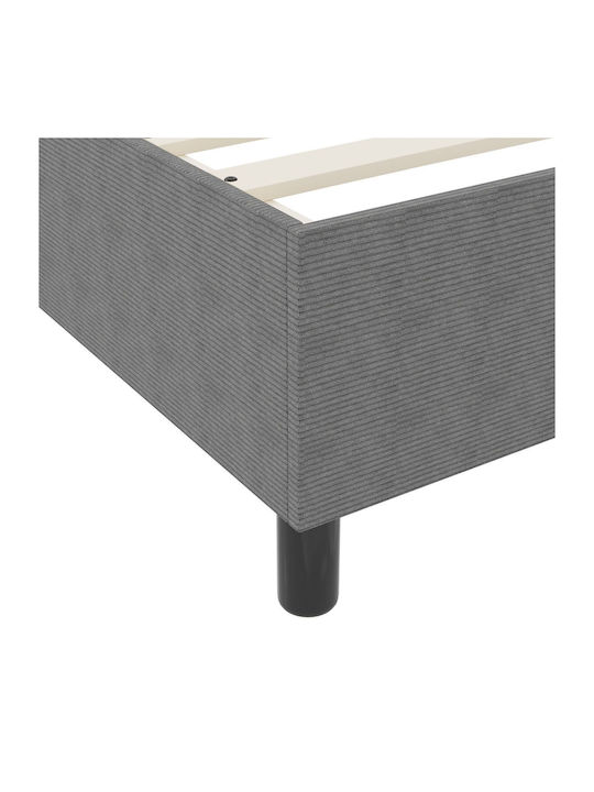 Double Bed Base Upholstered with Light Gray Fabric with Slats for Mattress 140x200cm