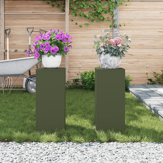 vidaXL Suporturi de plante Metalice Kaki 24bucx24bucx55buccm. 2buc
