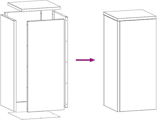 vidaXL Ανθοστήλες Μεταλλικές Καφέ 24x24x55εκ. 2τμχ
