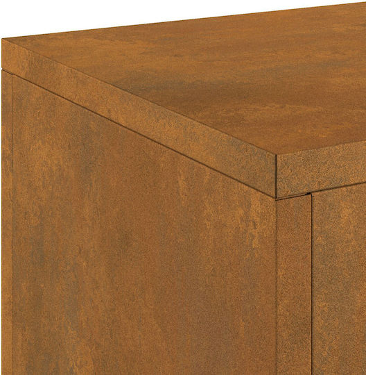 vidaXL Ανθοστήλες Μεταλλικές Καφέ 24x24x55εκ. 2τμχ