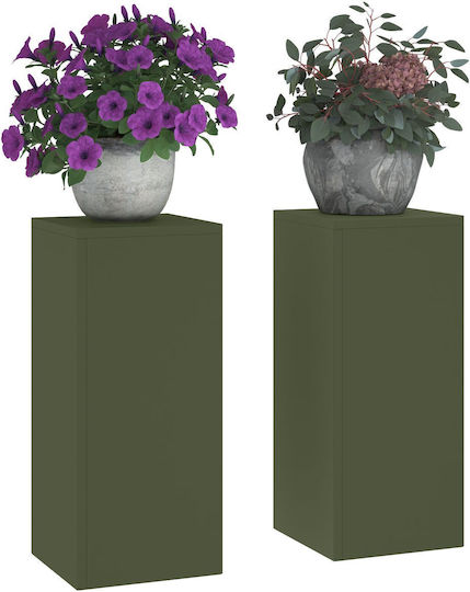 vidaXL Suporturi de plante Metalice Kaki 24bucx24bucx55buccm. 2buc