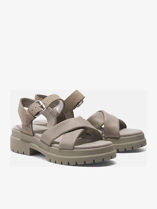 London Vibe Leather Sandals Green
