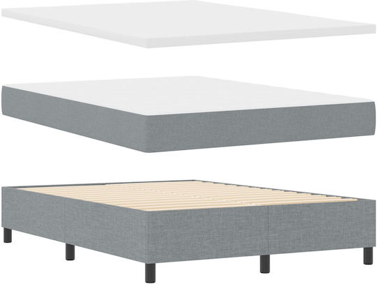 Κρεβάτι Διπλό με Στρώμα 140x190cm Γκρι