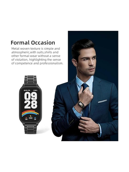 Brățară Metalică Pentru Xiaomi Smart Band 9 Active Redmi Smart Band 3 Curea Smart Watch Band Negru Brățară Metalică Pentru Xiaomi Smart Band 9 Active Redmi Smart Band 3 Curea Smart Watch Band Negru