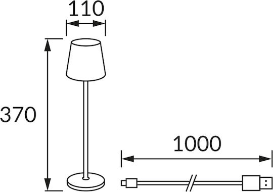 Struhm Metall Tischlampe LED mit Weiß Schirm und Basis