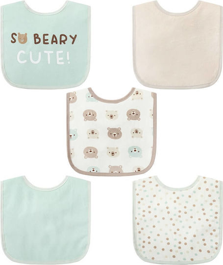 Infancie Bavetă material textil cu autocolant Albă 5buc Infancie Bavetă material textil cu autocolant Albă 5buc