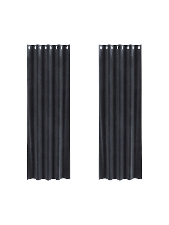 vidaXL vidaXL Verdunkelungsvorhänge mit Grommets Grau 140x225cm