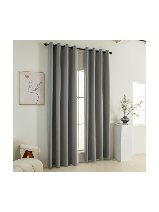Beauty Home Verdunkelungsvorhang mit Grommets Soft Art 8391 Grau 140x270cm