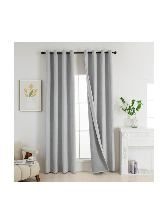 Beauty Home Perdea Opacă Cu Capse Elite Art 8392 Gri 140x270 cm
