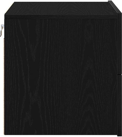 Wooden Black Oak Bedside Table 50x39x41cm Wooden Black Oak Bedside Table 50x39x41cm