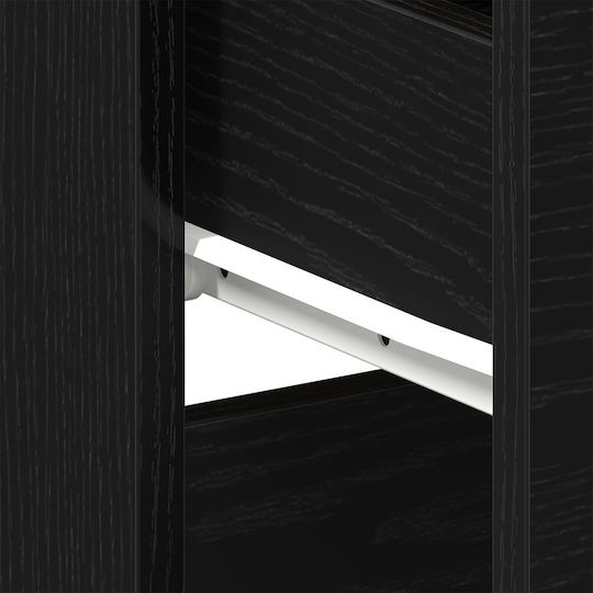 Wooden Bedside Table Black Oak 40x35x65cm