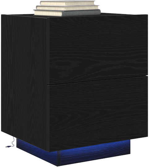 Bedside Tables Made of Solid Wood Black Oak 2 Pieces 45x40x55cm
