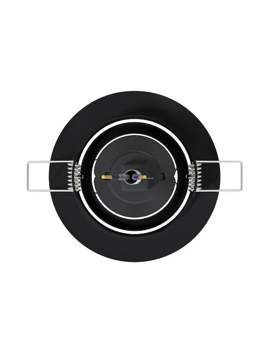 vidaXL Rectangle Plastic Recessed Spot with Integrated LED and Cool White Light Black 9x9cm. 1pcs