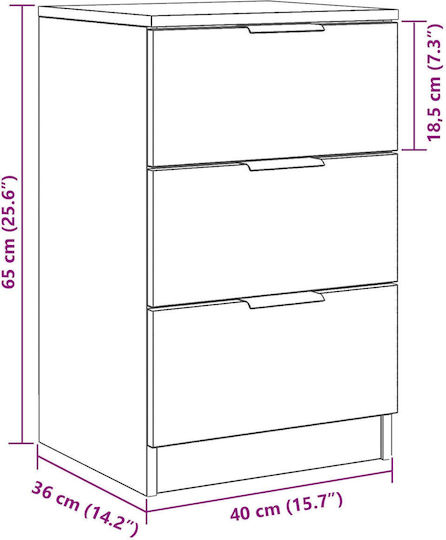 Комод Дървен Black oak 40x65x65см