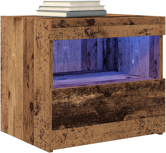 Bedside Tables Wooden Old Wood 2 Pieces 50x40x45cm