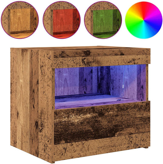 Bedside Tables Wooden Old Wood 2 Pieces 50x40x45cm