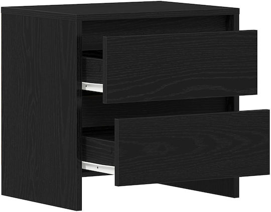 Wooden Black Oak Bedside Table 45x34x44.5cm Wooden Black Oak Bedside Table 45x34x44.5cm