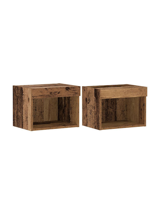 Κομοδίνα από Μασίφ Ξύλο Παλιό ξύλο 2τμχ 40x30x30cm 863099