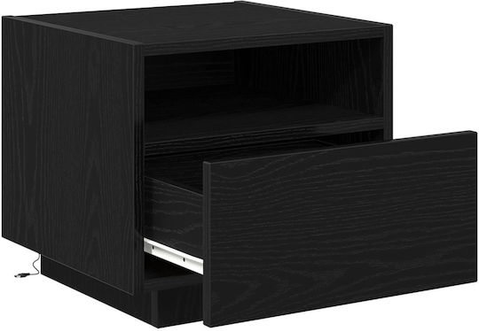 Wooden Bedside Tables Black Oak 2 Pieces 40x39x37cm