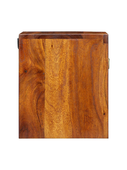 Κομοδίνα από Μασίφ Ξύλο Μπεζ 2τμχ 40x35x35cm