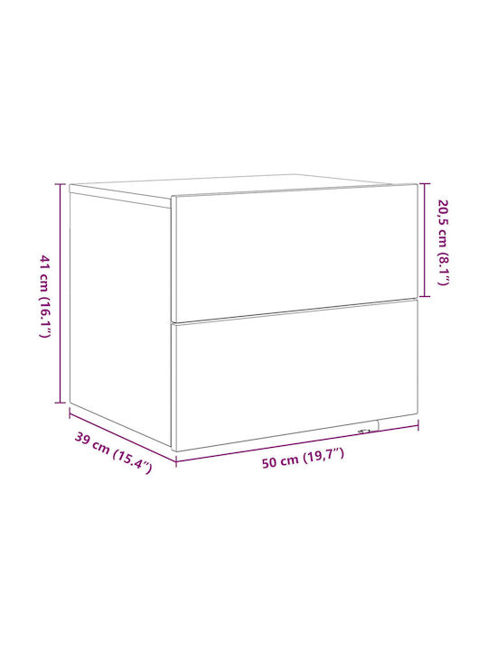Nachttisch Brown Oak 50x39x41cm