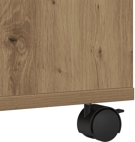 Vidaxl Printer Stand with Wheels Artisan Oak 41x32x33.5 cm Brown
