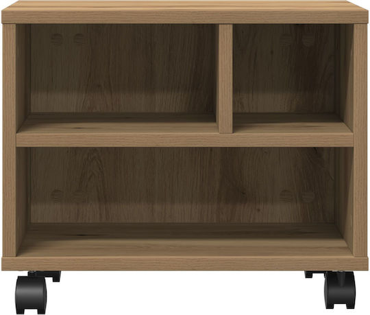 Vidaxl Printer Stand with Wheels Artisan Oak 41x32x33.5 cm Brown