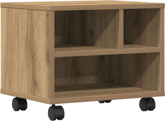 Vidaxl Printer Stand with Wheels Artisan Oak 41x32x33.5 cm Brown