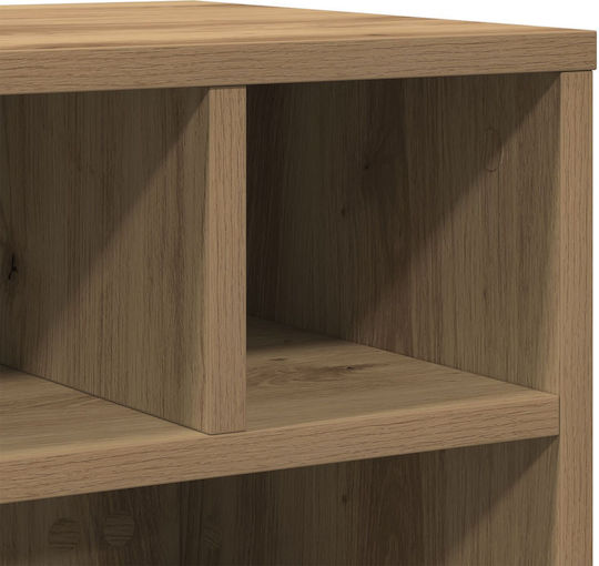 Vidaxl Printer Stand with Wheels Artisan Oak 41x32x33.5 cm Brown