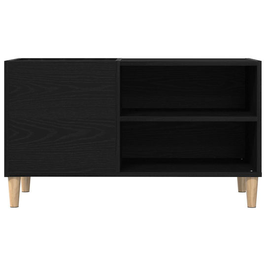 Vidaxl Record Cabinet Black Oak 84.5x38x48 cm Engineered Wood