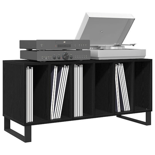 Vidaxl Record Cabinet Black Oak 100x38x48 cm Engineered Wood
