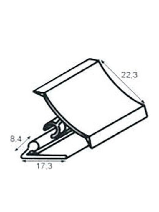 Capac de îmbinare Mrk120 3000mm PVC Plastic Negru 132-1310060090