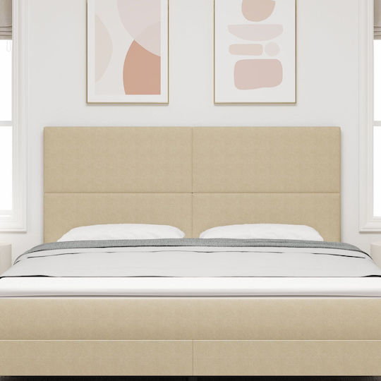 vidaXL Fabric Bed Headboard Light Green and Gray 180x128cm