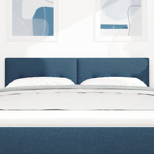 vidaXL Fabric Bed Headboard Blue 144x88cm