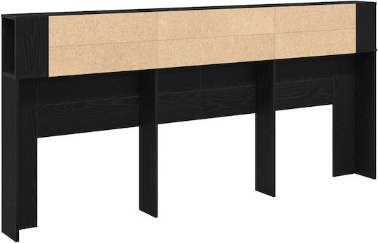vidaXL Кафлария за легло Дървена Черен Дъб 220x104.5см
