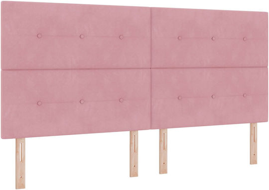 vidaXL Κεφαλάρι Κρεβατιού Υφασμάτινο Ροζ 200x128cm