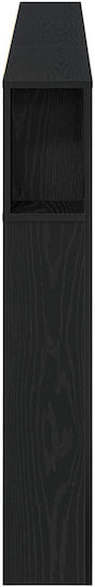 vidaXL Кафлария за легло Дървена Черен Дъб 220x104.5см