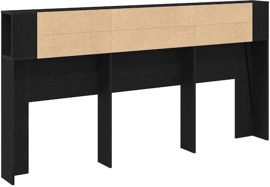 vidaXL Wooden Bed Headboard Black Oak 200x104.5cm